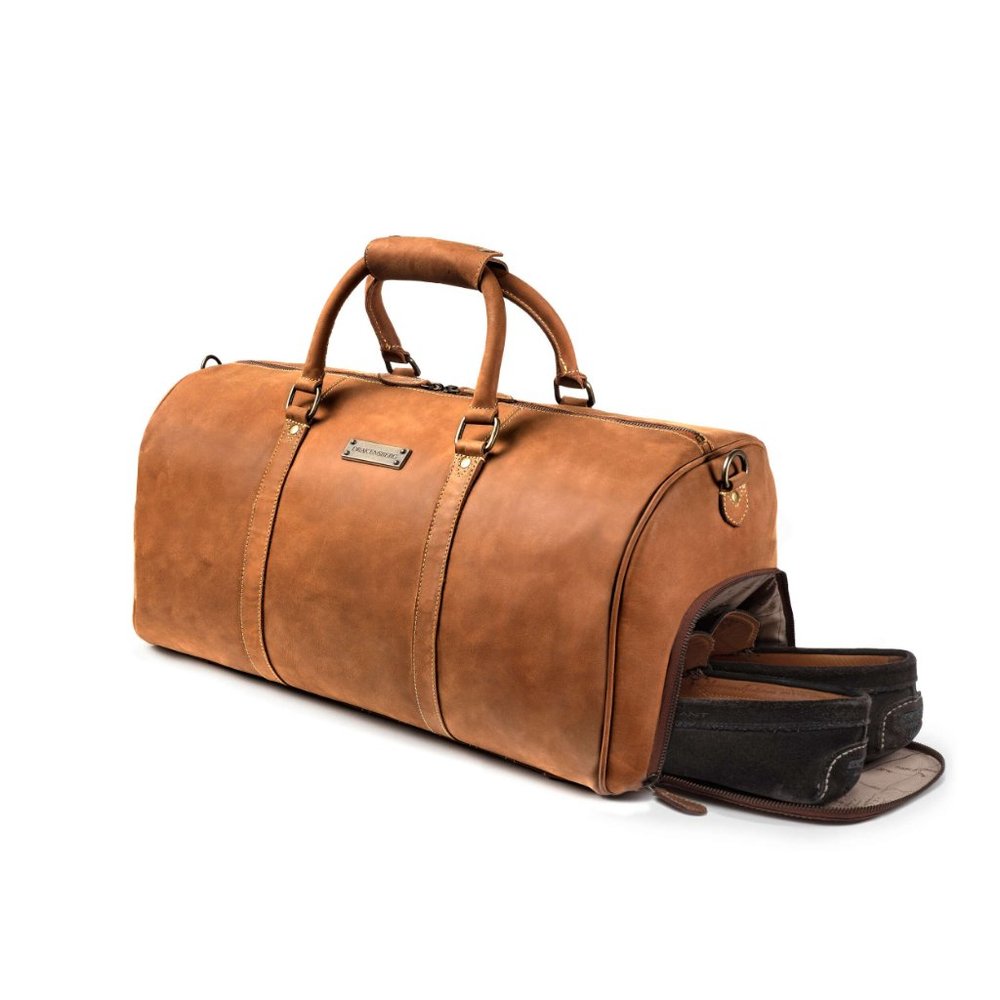 DRAKENSBERG Weekender Finn Cognac Brown  handmade travel bag - Picture 6 of 6